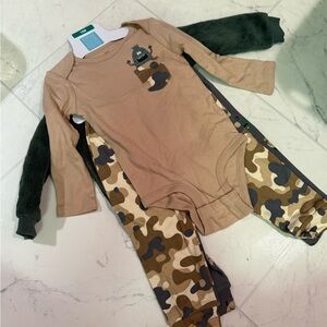 Kids Tan and Brown Camo Monster Pocket Set